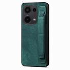 For Xiaomi Redmi Note 13 Pro 4G Retro Wristband Holder Leather Back Phone Case(Green) - 1