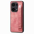 For Xiaomi Redmi Note 13 Pro 4G Retro Wristband Holder Leather Back Phone Case(Pink) - 1