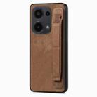 For Xiaomi Redmi Note 13 Pro 4G Retro Wristband Holder Leather Back Phone Case(Brown) - 1