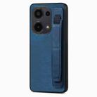 For Xiaomi Redmi Note 13 Pro 4G Retro Wristband Holder Leather Back Phone Case(Blue) - 1