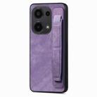 For Xiaomi Redmi Note 13 Pro 4G Retro Wristband Holder Leather Back Phone Case(Purple) - 1