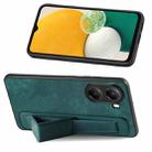 For Xiaomi Poco X7 Pro Retro Wristband Holder Leather Back Phone Case(Green) - 2