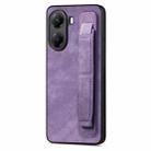 For Xiaomi Poco X7 Pro Retro Wristband Holder Leather Back Phone Case(Purple) - 1