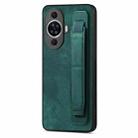 For Huawei nova 11 Retro Wristband Holder Leather Back Phone Case(Green) - 1