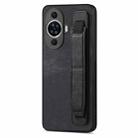 For Huawei nova 11 Retro Wristband Holder Leather Back Phone Case(Black) - 1