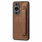 For Huawei nova 11 Retro Wristband Holder Leather Back Phone Case(Brown) - 1