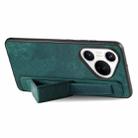 For Huawei Pura 70 Retro Wristband Holder Leather Back Phone Case(Green) - 2