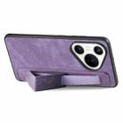 For Huawei Pura 70 Pro Retro Wristband Holder Leather Back Phone Case(Purple) - 2