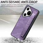 For Huawei Pura 70 Pro Retro Wristband Holder Leather Back Phone Case(Purple) - 3