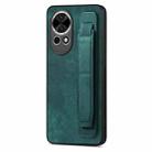 For Huawei Nova 13 Retro Wristband Holder Leather Back Phone Case(Green) - 1