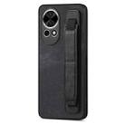 For Huawei Nova 13 Retro Wristband Holder Leather Back Phone Case(Black) - 1