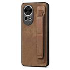 For Huawei Nova 13 Retro Wristband Holder Leather Back Phone Case(Brown) - 1