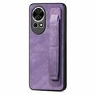 For Huawei Nova 13 Retro Wristband Holder Leather Back Phone Case(Purple) - 1