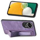 For Huawei Nova 13 Retro Wristband Holder Leather Back Phone Case(Purple) - 3