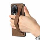 For Huawei nova 14 Retro Wristband Holder Leather Back Phone Case(Brown) - 2