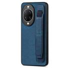For Huawei nova 14 Retro Wristband Holder Leather Back Phone Case(Blue) - 1