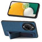For Huawei nova 14 Retro Wristband Holder Leather Back Phone Case(Blue) - 3