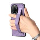 For Huawei nova 14 Retro Wristband Holder Leather Back Phone Case(Purple) - 2