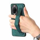 For Huawei nova 14 Ultra Retro Wristband Holder Leather Back Phone Case(Green) - 2