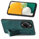 For Huawei nova 14 Ultra Retro Wristband Holder Leather Back Phone Case(Green) - 3