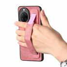 For Huawei nova 14 Ultra Retro Wristband Holder Leather Back Phone Case(Pink) - 2