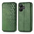 For Infinix Hot 30i Cubic Grid Pressed Magnetic Leather Phone Case(Green) - 1