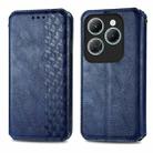 For Infinix Hot 40 4G Cubic Grid Pressed Magnetic Leather Phone Case(Blue) - 1