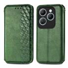 For Infinix Hot 40 4G Cubic Grid Pressed Magnetic Leather Phone Case(Green) - 1