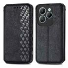 For Infinix Hot 40 Pro Cubic Grid Pressed Magnetic Leather Phone Case(Black) - 1