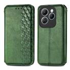 For Infinix Hot 40 Pro Cubic Grid Pressed Magnetic Leather Phone Case(Green) - 1