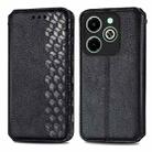 For Infinix Hot 40i Cubic Grid Pressed Magnetic Leather Phone Case(Black) - 1