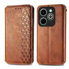 For Infinix Hot 40i Cubic Grid Pressed Magnetic Leather Phone Case(Brown) - 1