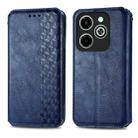 For Infinix Hot 40i Cubic Grid Pressed Magnetic Leather Phone Case(Blue) - 1