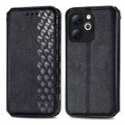 For Infinix Smart 8 Cubic Grid Pressed Magnetic Leather Phone Case(Black) - 1