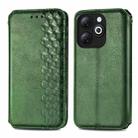 For Infinix Smart 8 Cubic Grid Pressed Magnetic Leather Phone Case(Green) - 1