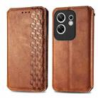 For Infinix Zero 30 4G Cubic Grid Pressed Magnetic Leather Phone Case(Brown) - 1