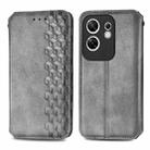 For Infinix Zero 30 4G Cubic Grid Pressed Magnetic Leather Phone Case(Grey) - 1