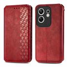 For Infinix Zero 30 4G Cubic Grid Pressed Magnetic Leather Phone Case(Red) - 1