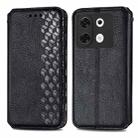 For Infinix Zero 30 5G Cubic Grid Pressed Magnetic Leather Phone Case(Black) - 1