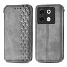 For Infinix Zero 30 5G Cubic Grid Pressed Magnetic Leather Phone Case(Grey) - 1