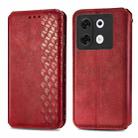 For Infinix Zero 30 5G Cubic Grid Pressed Magnetic Leather Phone Case(Red) - 1