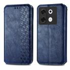 For Infinix Zero 30 5G Cubic Grid Pressed Magnetic Leather Phone Case(Blue) - 1