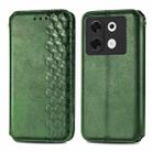 For Infinix Zero 30 5G Cubic Grid Pressed Magnetic Leather Phone Case(Green) - 1