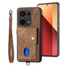 For Xiaomi Redmi Note 13 Pro 4G Retro Card Wallet Fold Leather Phone Case with Strap(Brown) - 2