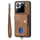For Xiaomi 15 Pro Retro Card Wallet Fold Leather Phone Case with Strap(Brown) - 2