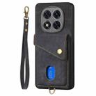 For Xiaomi Redmi Note 14 Pro+ 5G Retro Card Wallet Fold Leather Phone Case with Strap(Black) - 2