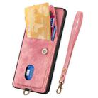 For Redmi K80 Pro / Poco F7 Ultra Retro Card Wallet Fold Leather Phone Case with Strap(Pink) - 3