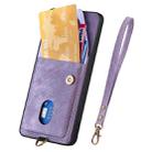 For Redmi K80 Pro / Poco F7 Ultra Retro Card Wallet Fold Leather Phone Case with Strap(Purple) - 3