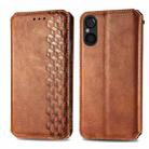 For Sony Xperia 5 V Cubic Grid Pressed Magnetic Leather Phone Case(Brown) - 1