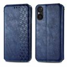 For Sony Xperia 5 V Cubic Grid Pressed Magnetic Leather Phone Case(Blue) - 1